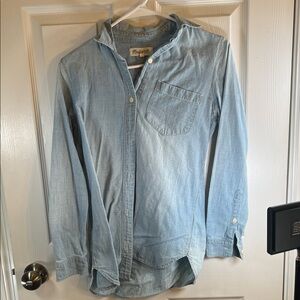 Madewell Light Blue Button-Up Shirt size xxs